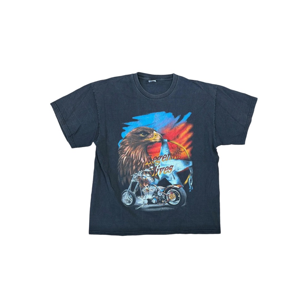 Harley Davidson T-Shirt Mens XL Black Good Legends Lives Eagle 90s Vintage